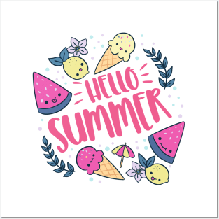 Hello summer a fun summer vacation gifts Posters and Art